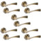 HANDLEZONE® 5 Sets Zena Lever On Round Rose Door Handles, Internal Passage Latch Handles - Antique Bronze