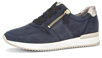 Gabor Damen Low-Top Sneaker, Frauen Halbschuhe,schnürschuhe,schnürer,straßenschuhe,Strassenschuhe,Sportschuhe,Blue/Puder,39 EU / 6 UK