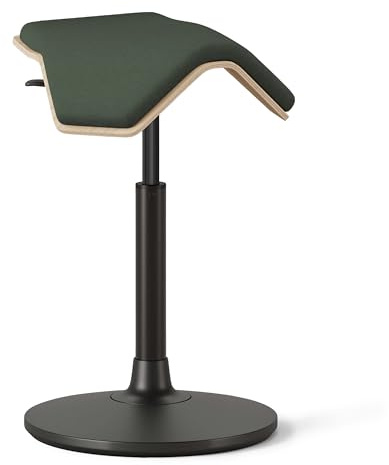 Branch Saddle Stool - Height-Adjustable Active Seat with Ergonomic Design, Recycled Polyester Fabric, Wobble Stool Supports Movement in All Directions, Home & Office Stool - ILOA Plus Forest