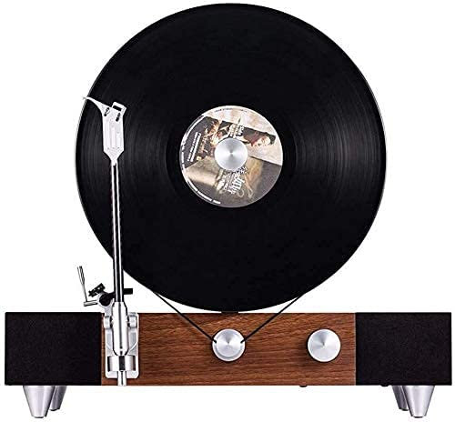 Giradischi verticale Hi-Fi&Home Bluetooth – Giradischi di velocità – Funzione di arresto automatico – Altoparlanti stereo tripli amplificati integrati – Ingresso jack per cuffie Uscite RCA – Marrone