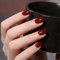24pcs Wine Red Fake Nails,Square False Nails Short,Square Press on Nails,12 Sizes Stick on Nails,Removable Glue on Nails Tips for Christmas Halloween Women Girls Nail Art,Long Lasting False Nails