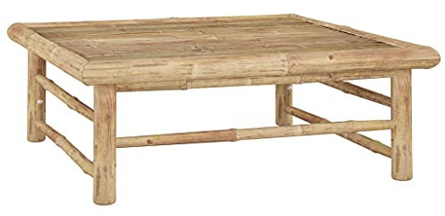 CFODOJ Outdoor-Sitzgruppe, Sektionalsofa-Einheiten für den Außenbereich, Heim-/Gartentisch, 65 x 65 x 30 cm, Bambus