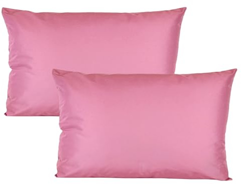 JACK 2er Set 40x60cm Outdoor Kissenhülle Kissenbezug Wasserfest Sitzkissen Lounge Kissen Garten Stuhl Lotus Effekt, Farbe:Weinrose