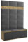 Brent - Garderobenschrank Flur Artisan Eiche Schwarz mit sitzbank 150 cm Breit Luton 3 - Multifunktionale Flurgarderobe Set mit Stauraum und Wandpaneel, Garderobe mit Sitzfläche und Kleiderhaken