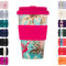 Ecoffee Cup 14oz 400ml Reusable Eco-Friendly 100% Plant Based Coffee Cup with Silicone Lid & Sleeve - Melamine Free & Biodegradable Dishwasher/Microwave Safe Travel Mug (Rancho Aloha)