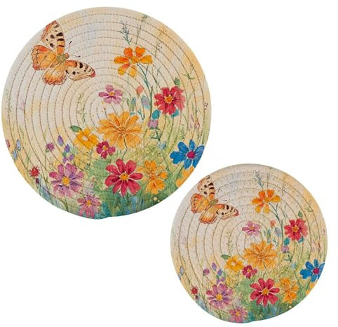 Presine a forma di farfalla, in cotone, resistente al calore, per pentole calde, decorazione della casa, 2 pezzi