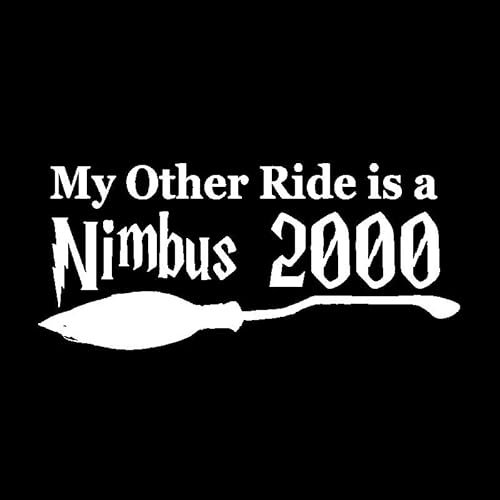 CHSLO Autoaufkleber 15,7 cm * 7 cm Lustig Meine andere Fahrt ist ein Nimbus 2000 Vinyl Auto Aufkleber Schwarz Silber Aufkleber