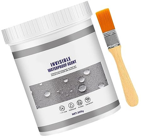 Fafeicy Mastic Isolant Imperméable, Peinture Transparente Anti-fuite avec Pinceau pour Carrelage, Ciment, Salle de Bain, Toit, Bricolage, Réparation à Domicile (300g)