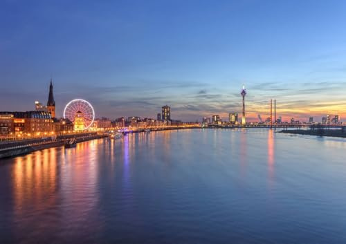 CALVENDO Poster 59,4 x 42,0 cm Querformat Düsseldorf Skyline| Bilder, Kunstdruck, Wandbild, Wanddeko, Prints ohne Rahmen
