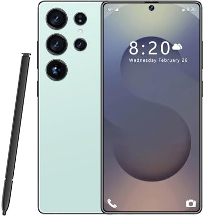 Telefono Android S25 Ultra 5G, 16 GB di RAM | 1 TB di spazio di archiviazione | Display da 7,3 1440x3040 | Doppia fotocamera da 108 MP e 72 MP | Batteria a lunga durata da 8000 mAh,Cyan-1TB