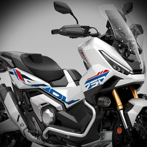 Az Graphishop Adesivi Carena Compatibili con Honda X-ADV 750 2025 Tricolor Style Kit Grafico Moto Made in Italy FS-XADV-HRC (Glare White)