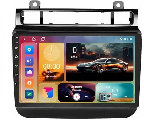 9 Pollici Doppio Din Android 15 Autoradio per VW Volkswagen Touareg 2012-2015 con CarPlay Telecamera Posteriore Comandi al volante Bluetooth GPS FM Radio WIFI(H7 8G+128G)