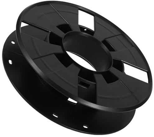 KALLORY 25kg Black Hollow 3D Printer Filament Spool Cable Reel – Electrical Cord Organizer for Extension Cord Storage and Wire Management in Home and Workshop