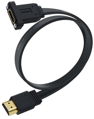 YINGAYOU Cavo HDMI da Pannello 18Gbps Piatto Prolunga HDMI da Pannello 4K@60Hz per Computer, Lettore Blu Ray, HDTV, Monitor, Proiettore (Dritto, 0.5 m/1.6 ft)