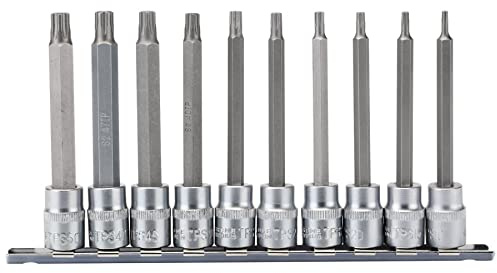 Draper 16340 TX-Star 3/8-Inch Square Drive Plus 100 mm Socket Bit 10-Piece Set,Blue