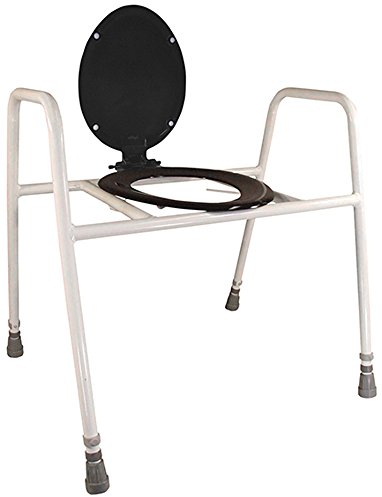Aidapt Height Bariatric Adjustable Free Standing Raised Toilet Seat with Arm Support, Splash Guard, Wipe Clean Lid and Slip Resistant Feet Already Assembled Aid