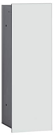 emco ASIS 2.0 WC-Bürstengarnitur-Unterputz-Modul, platzsparender Stauraum aus hochwertigem Aluminium für die Toilettenbürste, mit edler Glasfront und Klobürstenhalter, optiwhite