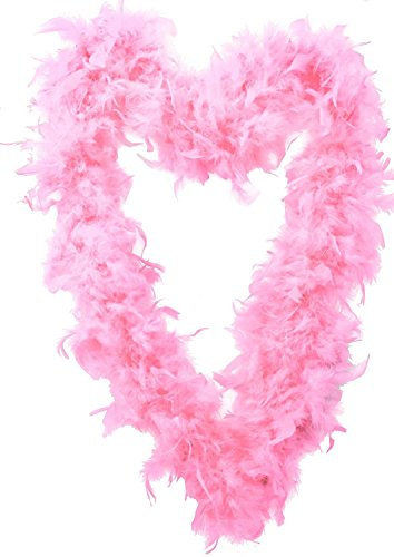 60g Thick Light Pink Feather Boa 2m/6.6ft Long Hen Night Accessories Fancy Dress Party Cosplay Flapper 1920s Burlesque Feathers Scarf