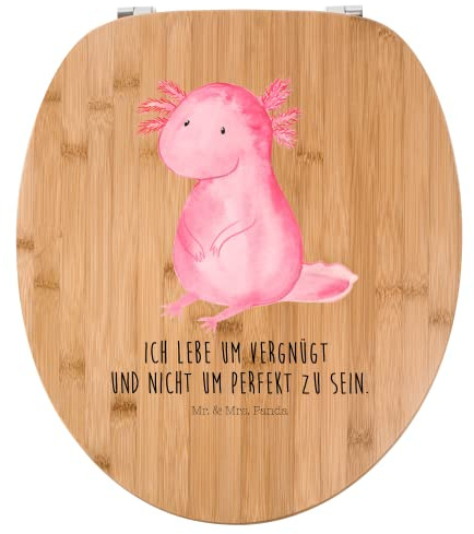 Mr. & Mrs. Panda Motiv WC Sitz Axolotl null - Geschenk, Liebe, Lebensweisheit, Klobrille, WC-Sitz, Toilettendeckel, Weisheit, Toilette, Klodeckel,