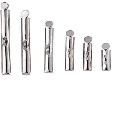 PandaHall 120 Stücke 10~30mm 6 Größen Platin Eisen Rutsche Auf Endrohrverschlüsse für Perlen Weben Armband Halskette Schmuck Machen