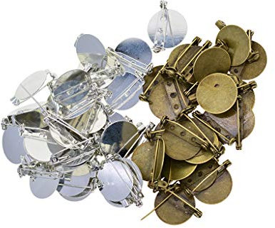 P Prettyia 50pcs Broche Vierges Pinces à Corsage Support de Badge - Mixte