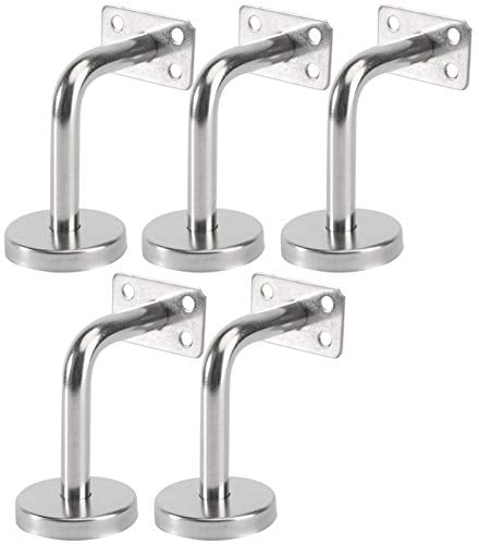 DOITOOL supporto corrimano : 5 pezzi Staffe per corrimano in acciaio inox inossidabile per staffe per ringhiera a parete per supporti per ringhiere in legno o metallo (6 x 8 x 5 cm)