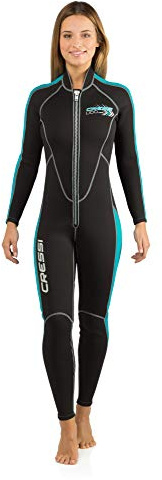 Cressi Lido Long 2 mm Lady Monopiece Wetsuits, Black/Aquamarine, M