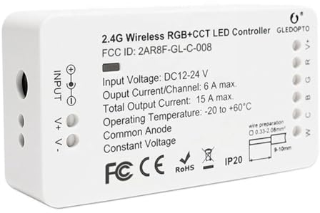 LIGHTEU®, GLEDOPTO Zigbee RGB+CCT LED-Controller Pro Alexa Voice/Hub APP DC12-24-36-48-54V, GL-C-008P