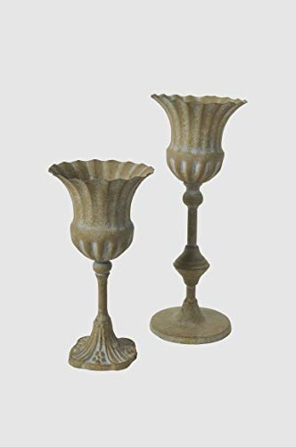 Dekoschale Kelch Schale Pokal H 24 cm Teelichthalter Amphore Libretto Gr. S Vintage Shabby Chic