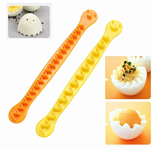 BUSI 2 pièces de Fantaisie Coupe Oeuf cuiseur à Oeufs Maison Oeufs durs Oeuf créatif Coupe-Dentelle bento Moule créatif cuiseur à Oeufs diviseur d'oeuf Dentelle sculptée