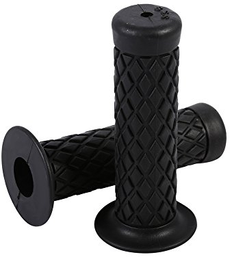 Manopole Moto, universali vintage 22 mm 7/8 in gomma morbida per manubrio per moto cross(Nero)