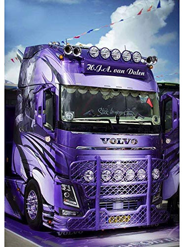 N&F Foret carré/Rond Complet 5D Bricolage Diamant Peinture Camion Violet 3D Broderie Point de Croix 5D Strass Maison