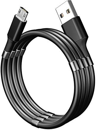 ITAL - Câble USB magnétique et enroulable pour charger et synchroniser les smarthphones compatible USB-C, Micro USB et Phone - Modèle PK01