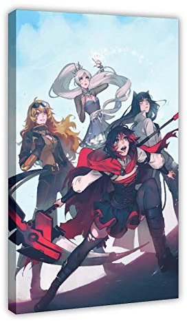 Anime-Poster RWBY (1) auf Leinwand, Schlafzimmer, Dekoration, Sport, Landschaft, Büro, Raumdekoration, Geschenk, 40 x 60 cm, Rahmen, Anime-Poster RWBY (1) 1