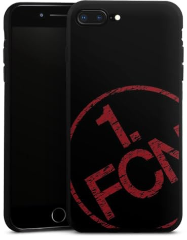 Silikon Hülle kompatibel mit Apple iPhone 7 Plus Case schwarz Handyhülle Fanartikel 1. FCN Textur