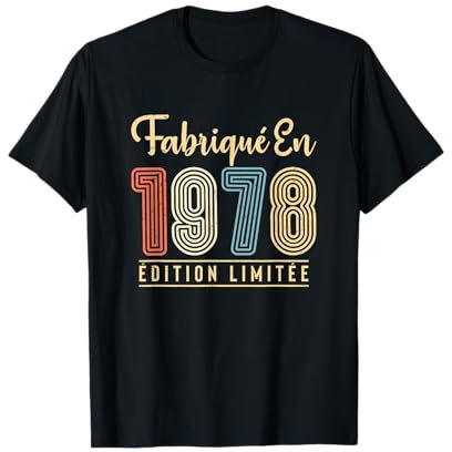 Anniversaire Homme 47 ans Fabriqué en 1978 Vintage Humour T-Shirt