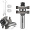 Pro Adjustable Tongue and Groove Router Bit Set 1/2 Inch Shank, T Shape Wood Milling Router Bit for Match Oak Hardwood Floor Wainscoting Boards Joinery 7/32 to 3/8 Space