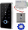 Gaocinys Kit di controllo degli accessi porta RFID IP68 impermeabile tastiera con impronta digitale, alimentazione 12V, pulsante interruttore porta in metallo, 10 portachiavi IC per casa/appartamento