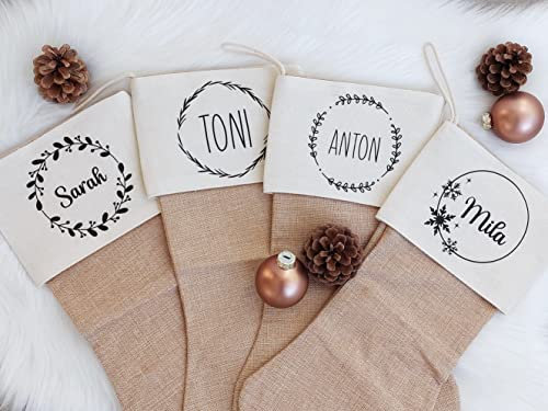 Nikolausstiefel Personalisiert Name & Symbol zum Aufhängen | Weihnachtsstiefel Kamin | Nikolaus Stiefel für Weihnachtsgeschenke Nikolaustag | SelfmadeStudio
