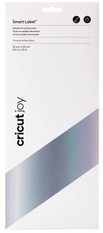 Cricut Joy Smart Label Beschreibbares Vinyl (Permanent) | Silber | 4 Blätter | 14cm x 33cm (5,5 x 13) | Für Cricut Joy