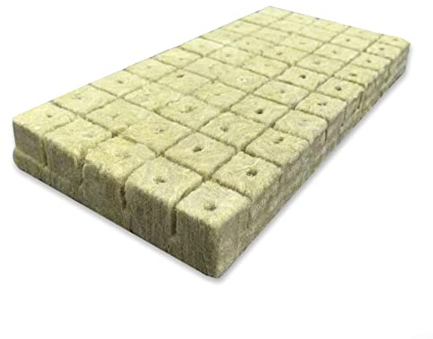 Lot de 50 cubes en laine de roche - Tapis de culture sans fond - Pour semis, maisons vertes - 25 x 25 x 40 mm