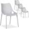 Homestyle4u 2436, Gartenstuhl Grau 4er Set stapelbar wetterfest Gartenmöbel Stühle aus Kunststoff modern