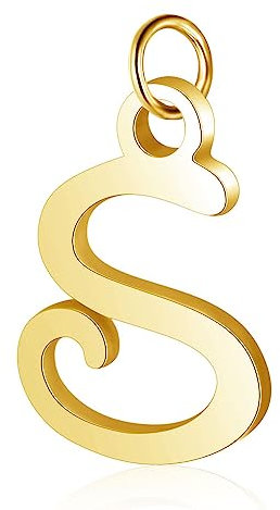 Bungsa Buchstaben Anhänger goldfarben A - Z Unisex aus 316L Edelstahl (S)