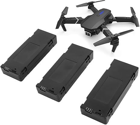 3PCS Drone Lithium Battery, 1800MAH 3.7V High Capacity Rechargeable Quadcopter Drone Replacement Battery for E88 E88Pro E100 E99 K3 K6 E89 P1 P4 P5