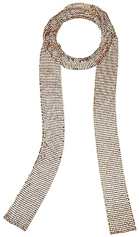160cm Damen Glitzernder Schal Halstuch Metall Pailletten Schal Kette Krawatte Glitzer Schal Disco Accessoires 70er Jahre Kostüm für Fasching Karneval Kostüm (Gold)