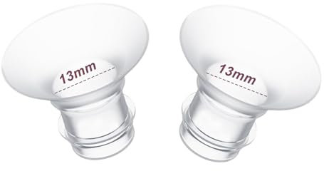 2 x Flansch-Einsätze 13 mm für 9 mm-11 mm Nippelgröße, passend für Momcozy S12 Pro/S9 Pro/M5, S9/S12/S19/S21/S23, Elvie, Willow, Lansinoh, Medela, Spectra, TSRETE, Kmaier, MomMed Milchpumpe 24 mm