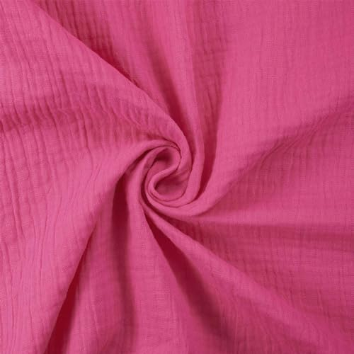 Musselin Stoff Sunny, Double Gauze, uni pink (Länge am Stück: ab 50cm / Breite: 130cm)