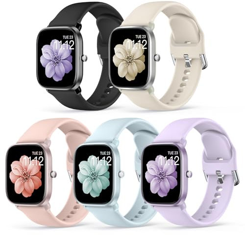 Higgs 5 Pezzi Cinturino 20mm Compatibile con Amazfit GTS 4 2 Mini/GTS 2 2e 3 4 42mm/Cinturini Amazfit Bip U pro/Bip S/Bip S Lite/Bip Lite Donna e Uomo, Cinturini Sportivo Silicone Morbido,Galassia
