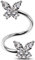 Jewseen Twisted Spiral Ohrringe Schmetterling Knorpel Ohrringe Edelstahl Spirale Hantel Daith Piercing Schmuck Twisted Lip Labret, Edelstahl