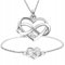 Schmuckset für Damen Herz mit Unendlichkeit Zeichen Armband Silber 925 Glänzende Armbänder Kette Damen mit Anhänger Schmuck Set für Sie Halskette Mädchen Geschenk Valentinstag Weihnachten Muttertag